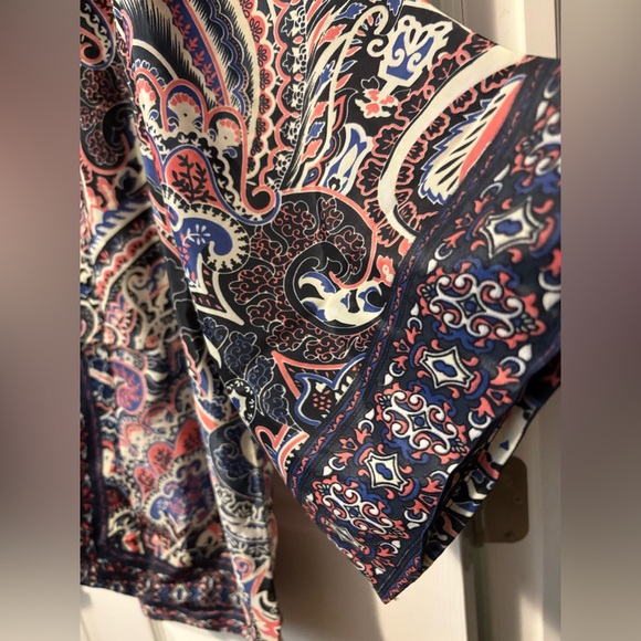 Women's Paisley Cape - Blue and Pink - Picture 2 of 3